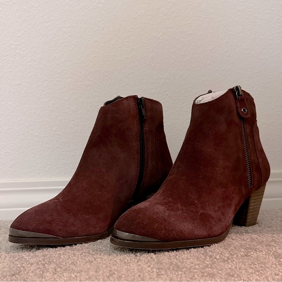 Diba Shoes - NWOT Diba Sequoia Suede Booties Maroon 8.5